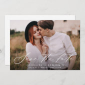 Moderne kalligrafiefotoperatie, behalve de datum save the date (Voorkant / Achterkant)