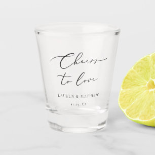 Moderne kalligrafiekers tot liefdesweddenschap shot glas