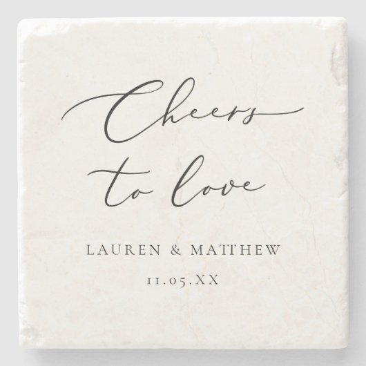 Moderne kalligrafiekers tot liefdesweddenschappen stenen onderzetter (Voorkant)