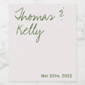 Moderne kalligrafielabel wijn etiket (Enkel label)