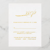 Moderne kalligrafieminimaliserende RSVP Folie Uitnodiging Briefkaart (Voorkant)