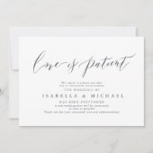 Moderne kalligrafieminimaliserende weddenschap kaart (Voorkant)