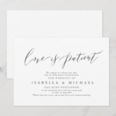 Moderne kalligrafieminimaliserende weddenschap kaart (Voorkant / Achterkant)