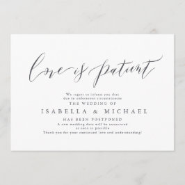 Moderne kalligrafieminimaliserende weddenschap kaart