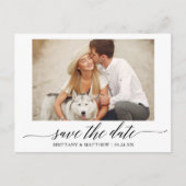 Moderne kalligrafieminimalist bespaart de datum fo briefkaart (Voorkant)