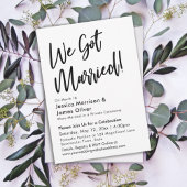 Moderne kalligrafieminimalist we zijn getrouwd! kaart