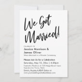 Moderne kalligrafieminimalist we zijn getrouwd! kaart (Voorkant)