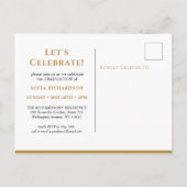 Moderne kalligrafieminimalistische foto-Afstuderen Uitnodiging Briefkaart (Achterkant)