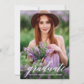 Moderne kalligrafiescript Afstuderen Foto Aankondiging (Voorkant)