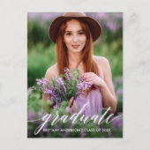 Moderne kalligrafiescript Afstuderen Foto Briefkaart (Voorkant)