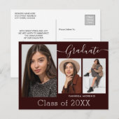 Moderne kalligrafiescript Brgdy 3 Foto Afstuderen Briefkaart (Voorkant / Achterkant)