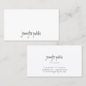 Moderne kalligrafiescript Elegant Eenvoudige Sjabl Visitekaartje (Voorkant / Achterkant)