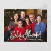 Moderne kalligrafiescript Feliz Navidad Foto Briefkaart (Voorkant)
