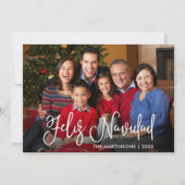 Moderne kalligrafiescript Feliz Navidad Foto Feestdagenkaart (Voorkant)