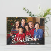 Moderne kalligrafiescript Feliz Navidad Foto Feestdagenkaart (Staand voorkant)