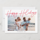 Moderne kalligrafiescript Happy Holiday-fotokaart Feestdagenkaart (Voorkant)