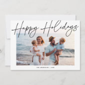 Moderne kalligrafiescript Happy Holiday-fotokaart Feestdagenkaart (Voorkant)