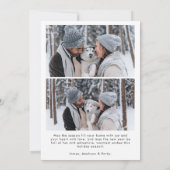 Moderne kalligrafiescript met 3 Kerstmet foto's Feestdagenkaart (Achterkant)