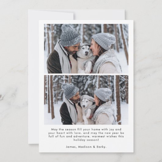 Moderne kalligrafiescript met 3 Kerstmet foto's Feestdagenkaart (Achterkant)