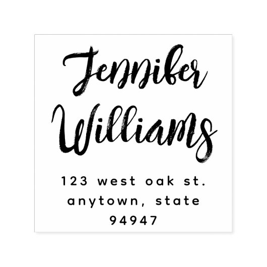 Moderne kalligrafiescript Return Address Stamp Zelfinktende Stempel (Design)