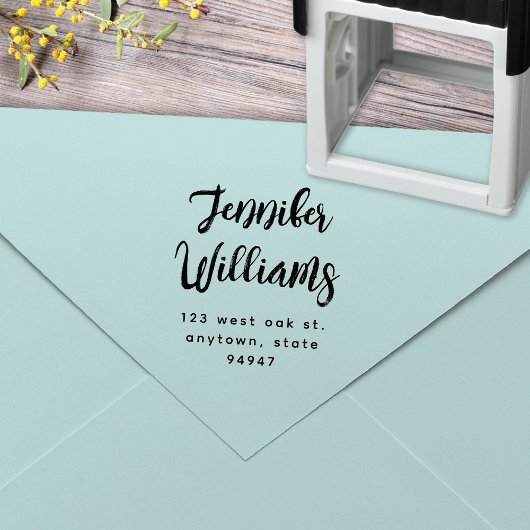 Moderne kalligrafiescript Return Address Stamp Zelfinktende Stempel