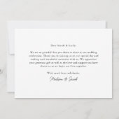 Moderne kalligrafiescript Weddenfoto Bedankkaart (Achterkant)