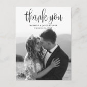 Moderne kalligrafiescript Weduwfoto Hartelijk dank Briefkaart (Voorkant)