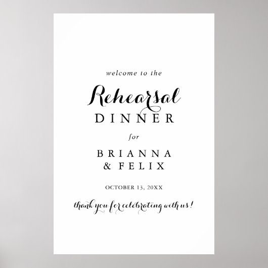 Moderne kalligrafieserepetitie binnenste welkomstt poster (Voorkant)