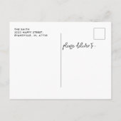 Moderne kalligrafiesfoto We hebben een nieuw adres Briefkaart (Achterkant)