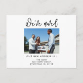 Moderne kalligrafiesfoto We hebben een nieuw adres Briefkaart (Voorkant)