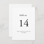 Moderne kalligrafietabel nummer kaart (Voorkant / Achterkant)