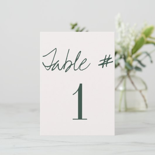 Moderne kalligrafietabelnummers kaart (Staand voorkant)