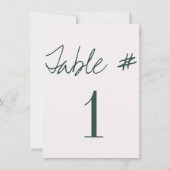 Moderne kalligrafietabelnummers kaart (Voorkant)