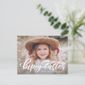 Moderne kalligrafietoewijzing Happy Easter Photo Feestdagenkaart (Staand voorkant)