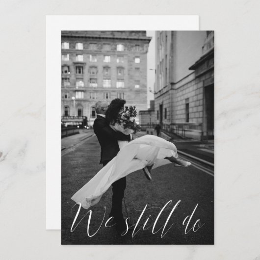 Moderne kalligrafifoto die we nog steeds gebruiken kaart (Voorkant / Achterkant)