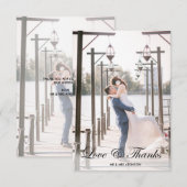 Moderne kalligrafische 2 foto-bruiloft - Hartelijk Bedankkaart (Voorkant / Achterkant)