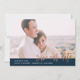 Moderne kalligrafische foto slaat de datum op save the date