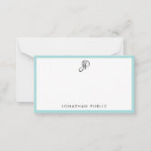 Moderne kalligrafische monogram Eenvoudige Sjabloo Notitiekaartje (Voorkant)