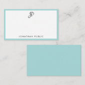 Moderne kalligrafische monogram Eenvoudige Sjabloo Notitiekaartje (Voorkant / Achterkant)
