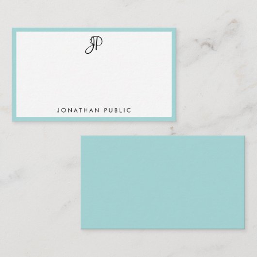 Moderne kalligrafische monogram Eenvoudige Sjabloo Notitiekaartje (Voorkant / Achterkant)