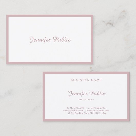 Moderne kalligray Script Minimalistisch ellegante Visitekaartje (Voorkant / Achterkant)