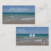 Moderne kalme strandgolven Fotografie Visitekaartje (Voorkant / Achterkant)