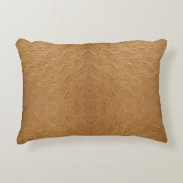Moderne Kameel Bruin Golvende Rimpelingen Abstract Accent Kussen