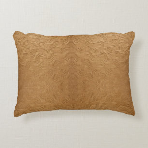 Moderne Kameel Bruin Golvende Rimpelingen Abstract Accent Kussen