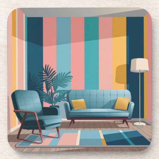 Moderne Kamer Plastic Onderzetters Set (Voorkant)