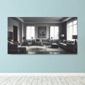 Moderne kamerinterieurontwerp canvas afdruk (Insitu (Houten vloer))