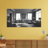 Moderne kamerinterieurontwerp canvas afdruk (Insitu (Woonkamer))