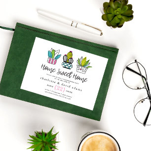 Moderne kamerplanten housewarming ansichtkaart briefkaart