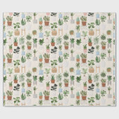 Moderne kamerplanten Tuinliefhebbers Plant Pattern Cadeaupapier (Vlak)
