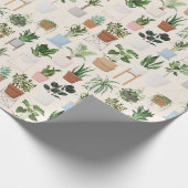 Moderne kamerplanten Tuinliefhebbers Plant Pattern Cadeaupapier (Hoek)